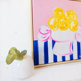 Lemons On Blue Stripes