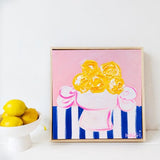 Lemons On Blue Stripes