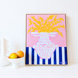 Wattle On Blue Stripes