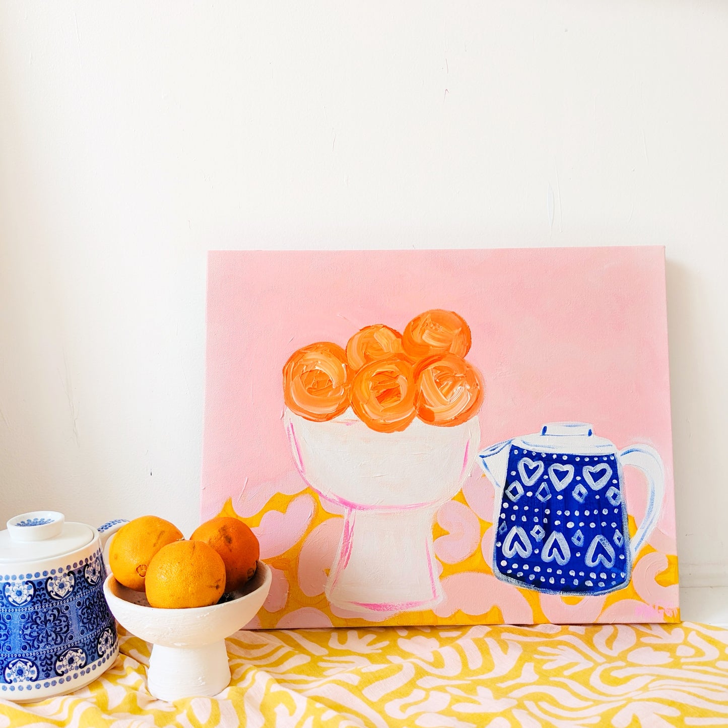 Oranges With Coffee Pot