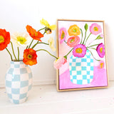 Poppies On Check
