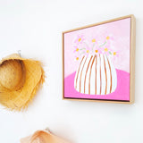 Pink Daisies In Stripes