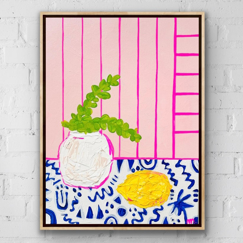Eucalyptus On Blue With Lemon