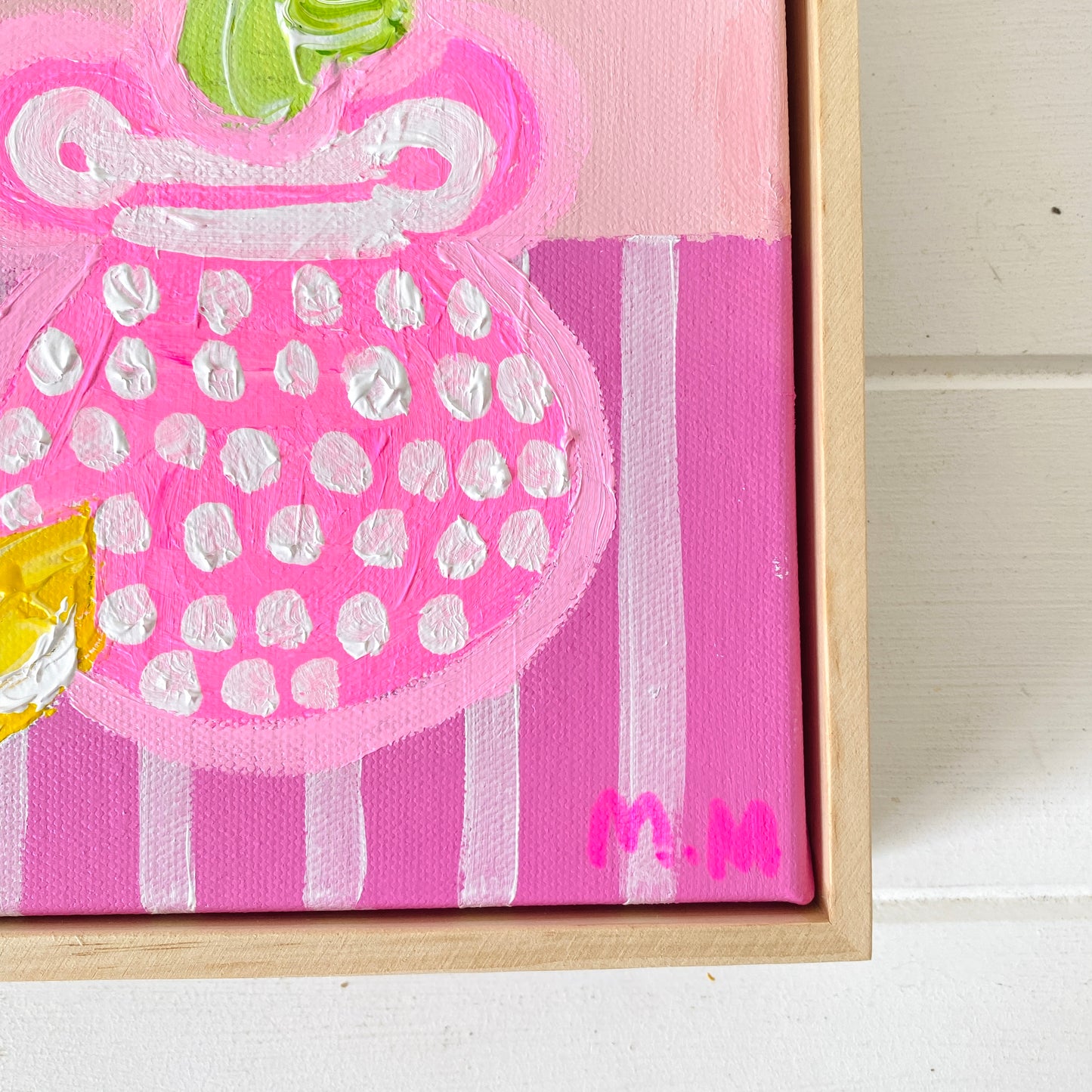 Love Hearts On Pink Stripes