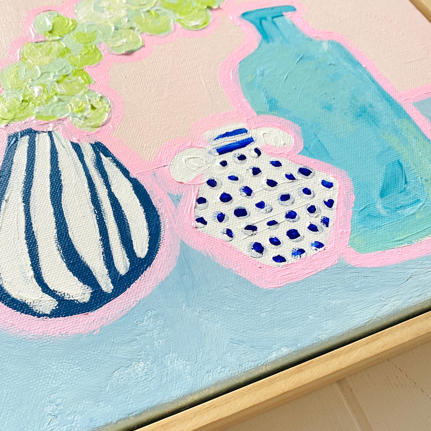 Blue Pots With Eucalyptus