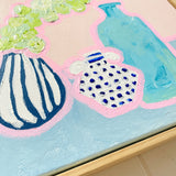 Blue Pots With Eucalyptus