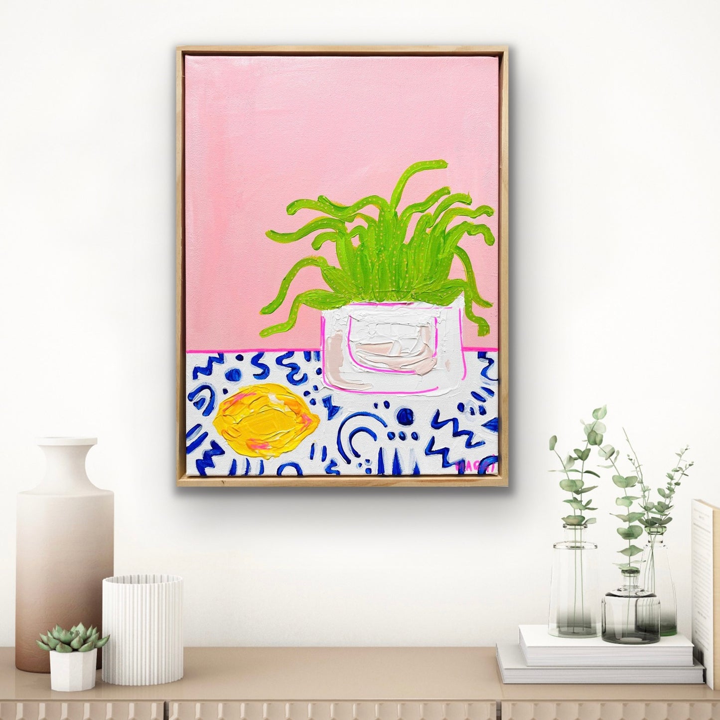 Dragonfruit On Pink With Lemon