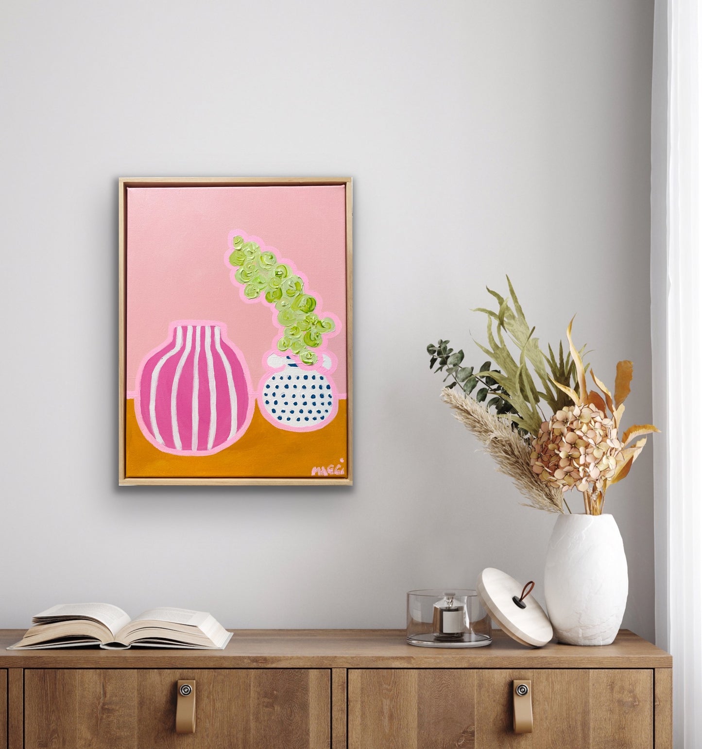 Pink Pot With Stripes