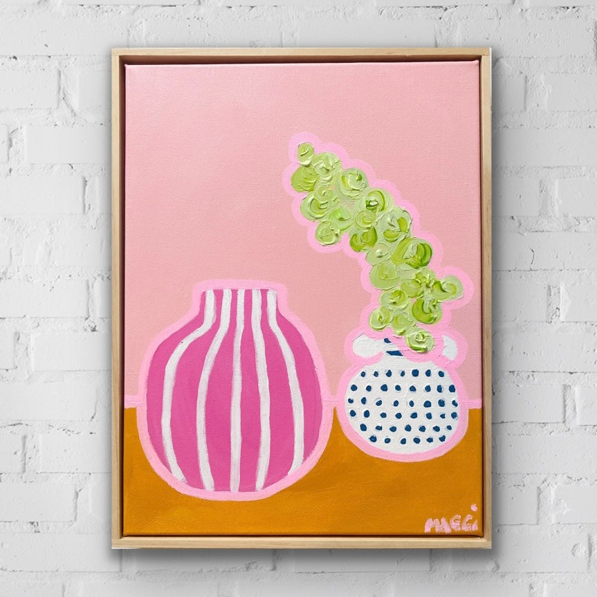 Pink Pot With Stripes