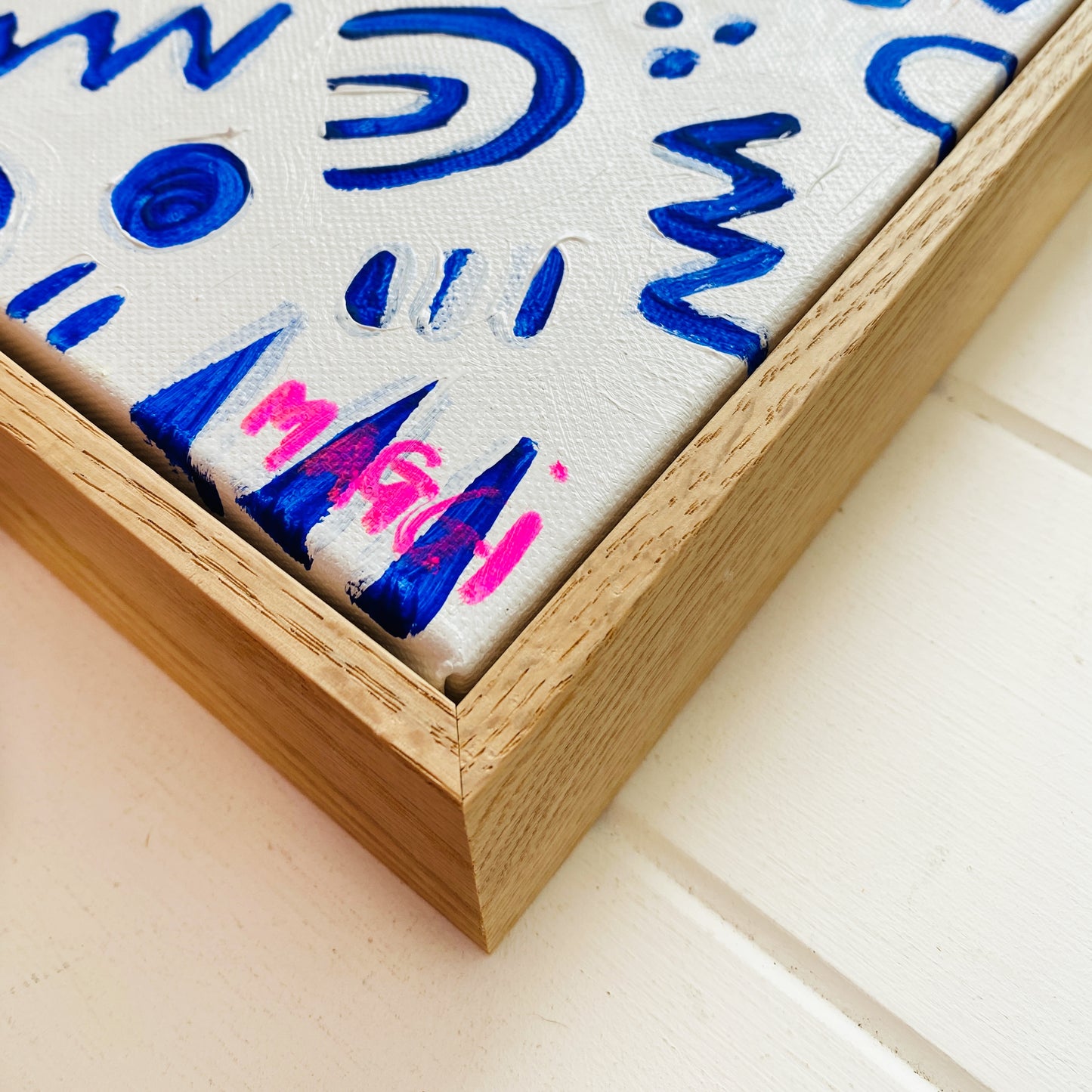 Little Pink Pot With Lemon On Blue