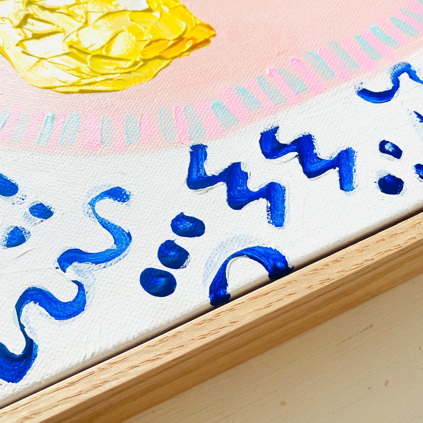 Lemons In Wonky Bowl On Blue