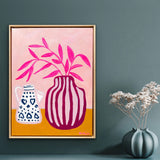 Coffee Pot With Pink Leaves