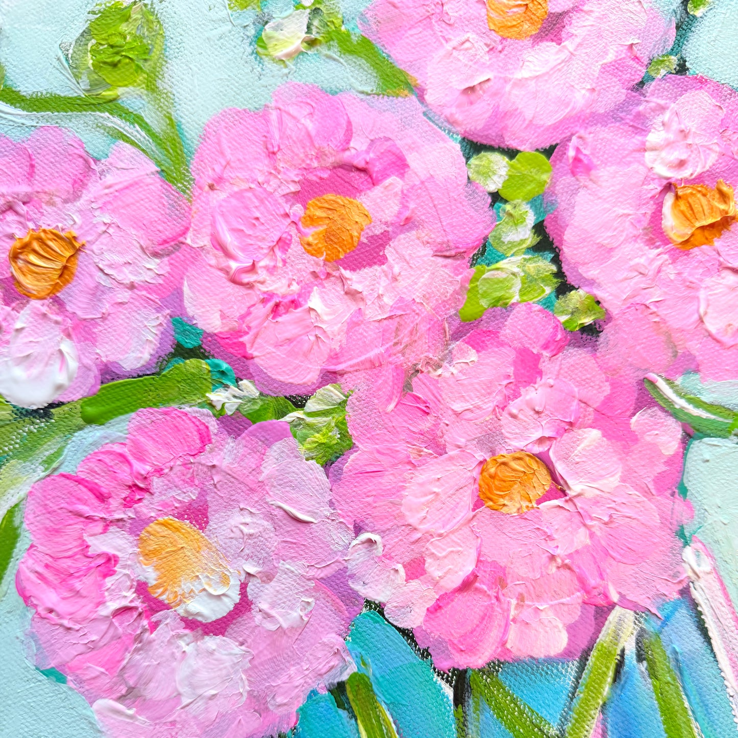 Pink Zinnias in Vase
