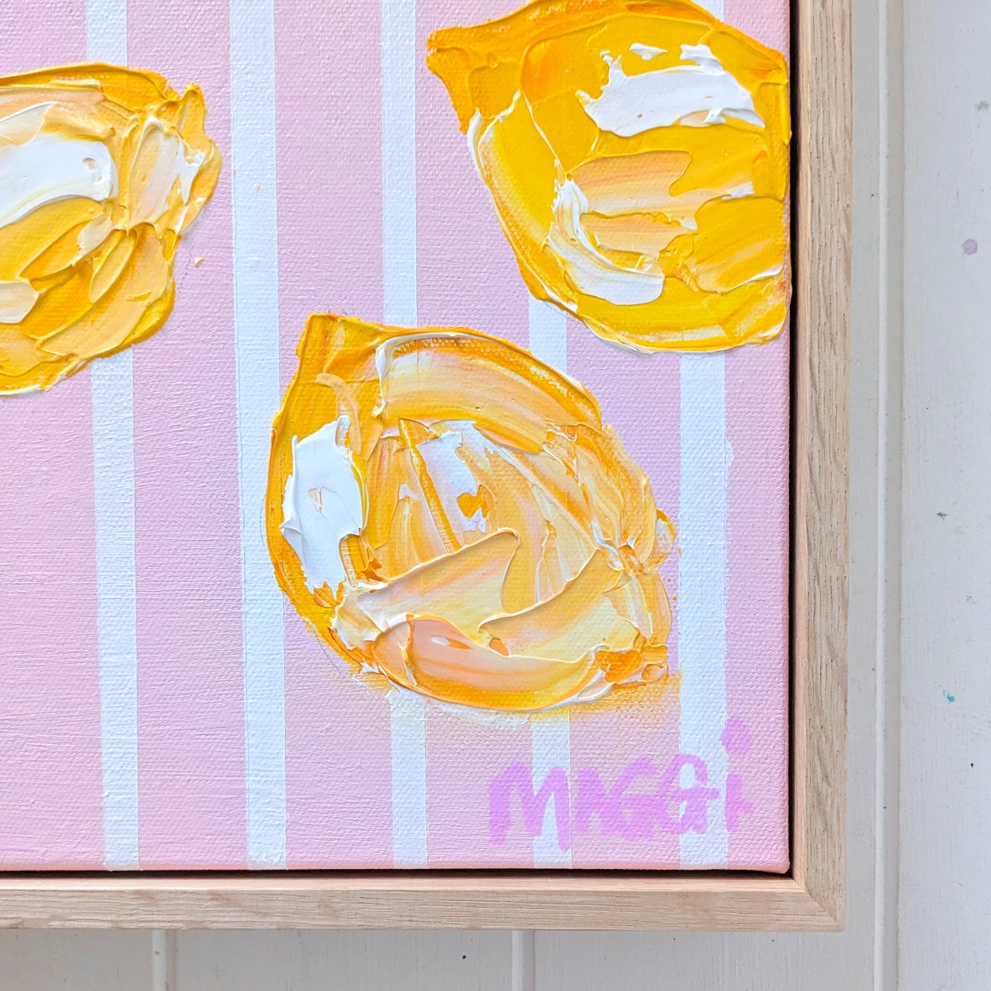 Lemons On Pink Stripes