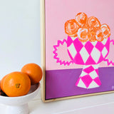 Pink Urn With Oranges