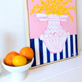 Wattle On Blue Stripes