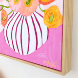 Poppies In Magenta Stripes