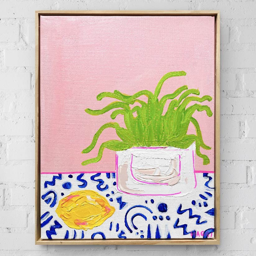 Dragonfruit On Pink With Lemon