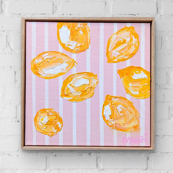 Lemons On Pink Stripes