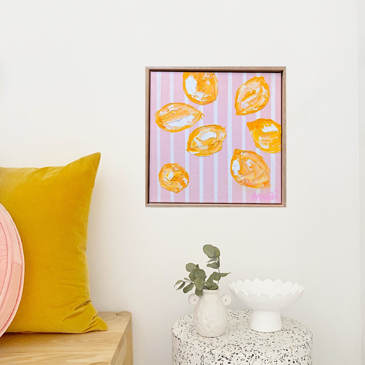 Lemons On Pink Stripes