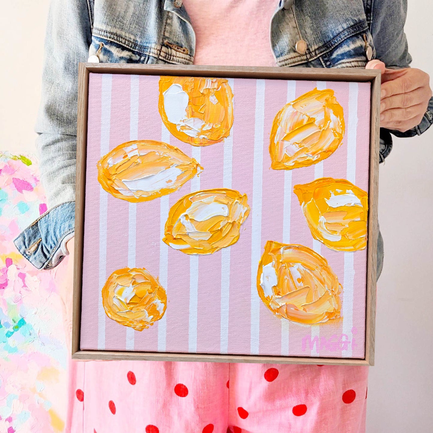 Lemons On Pink Stripes