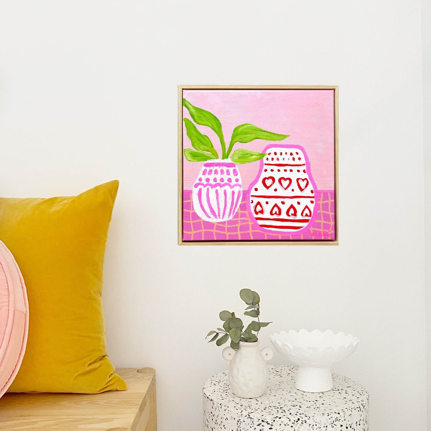 Love Hearts On Pink