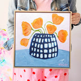 Orange Poppies In Blue