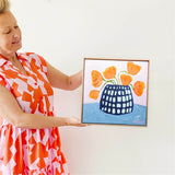 Orange Poppies In Blue