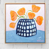 Orange Poppies In Blue