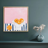 Oranges On Blue Stripes