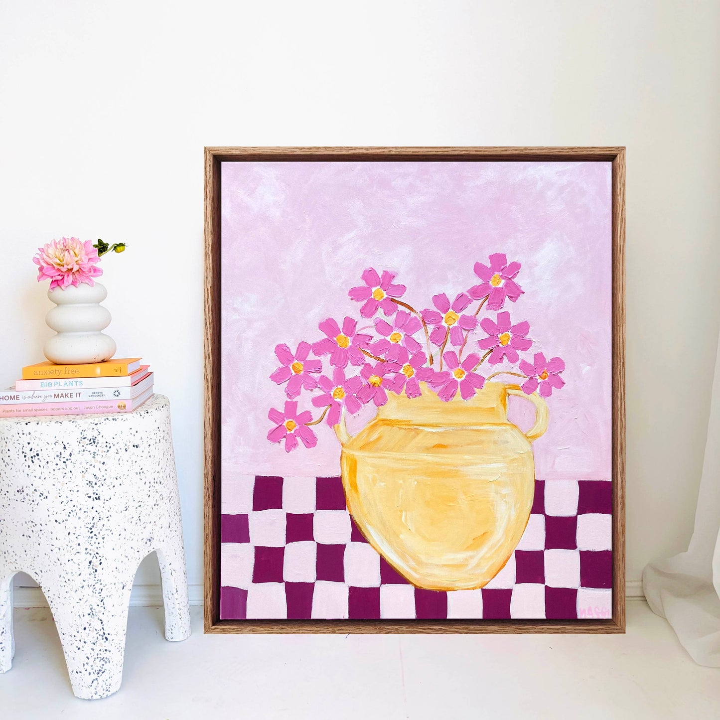 Pink Daisies In Urn