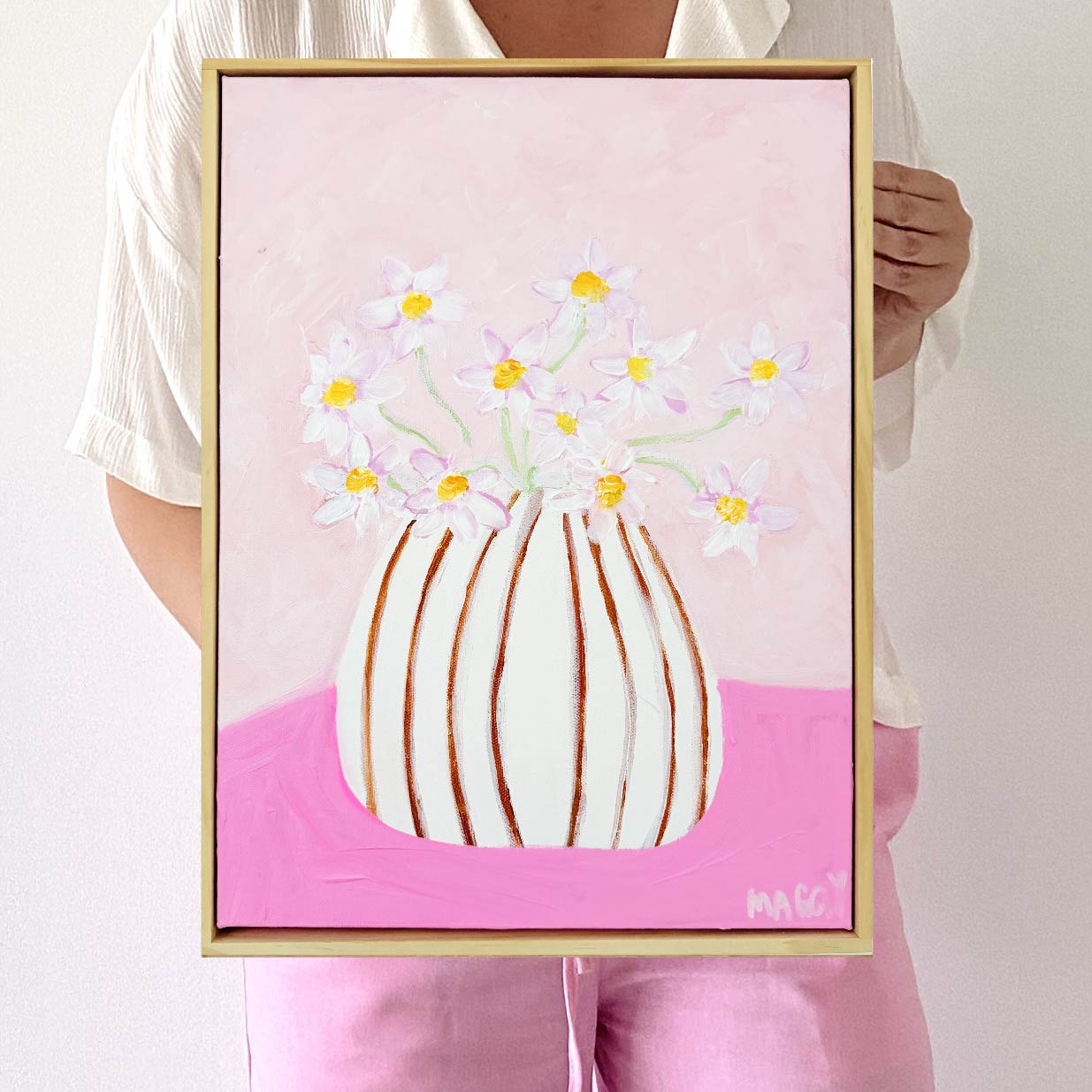 Pink Daisies On Pink