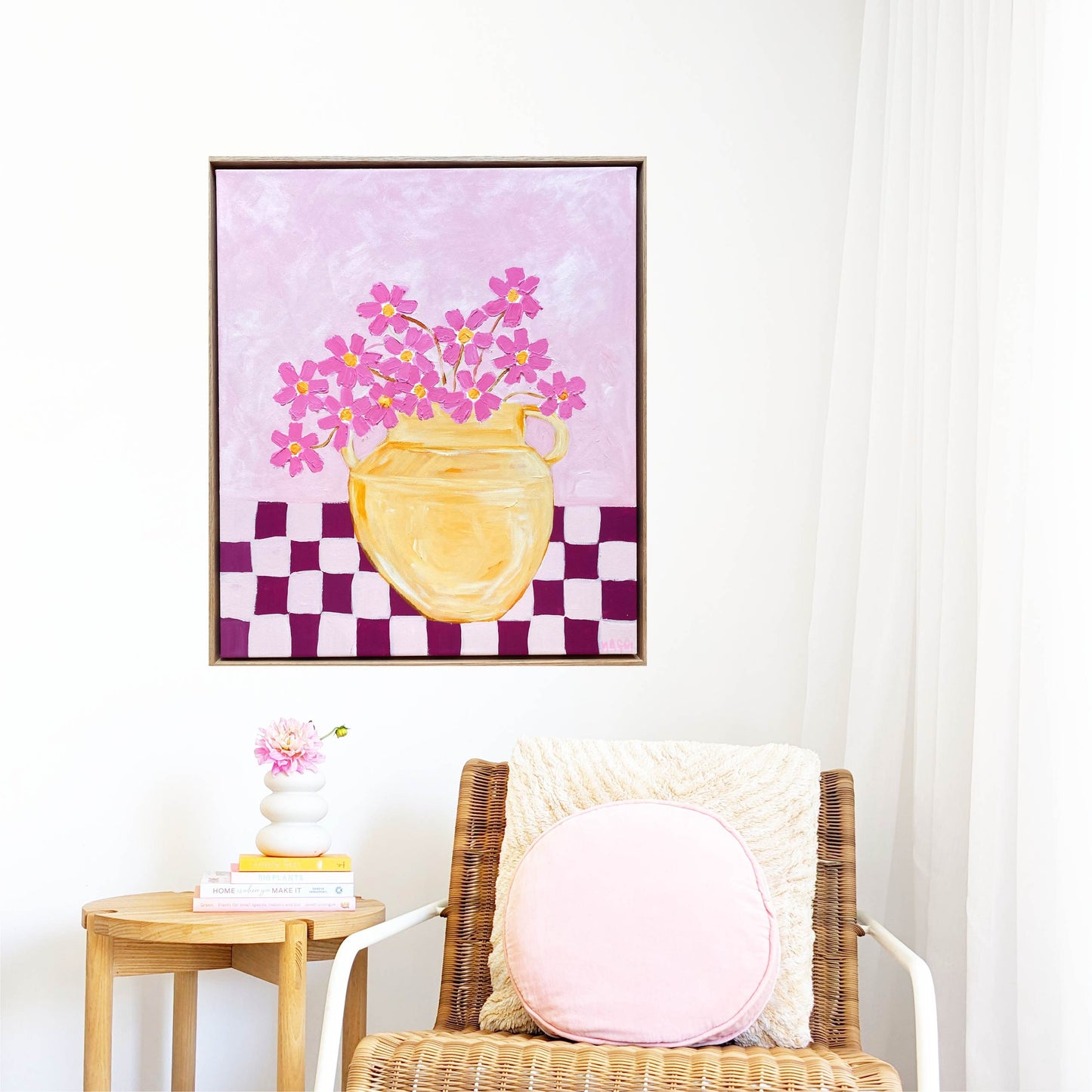 Pink Daisies In Urn