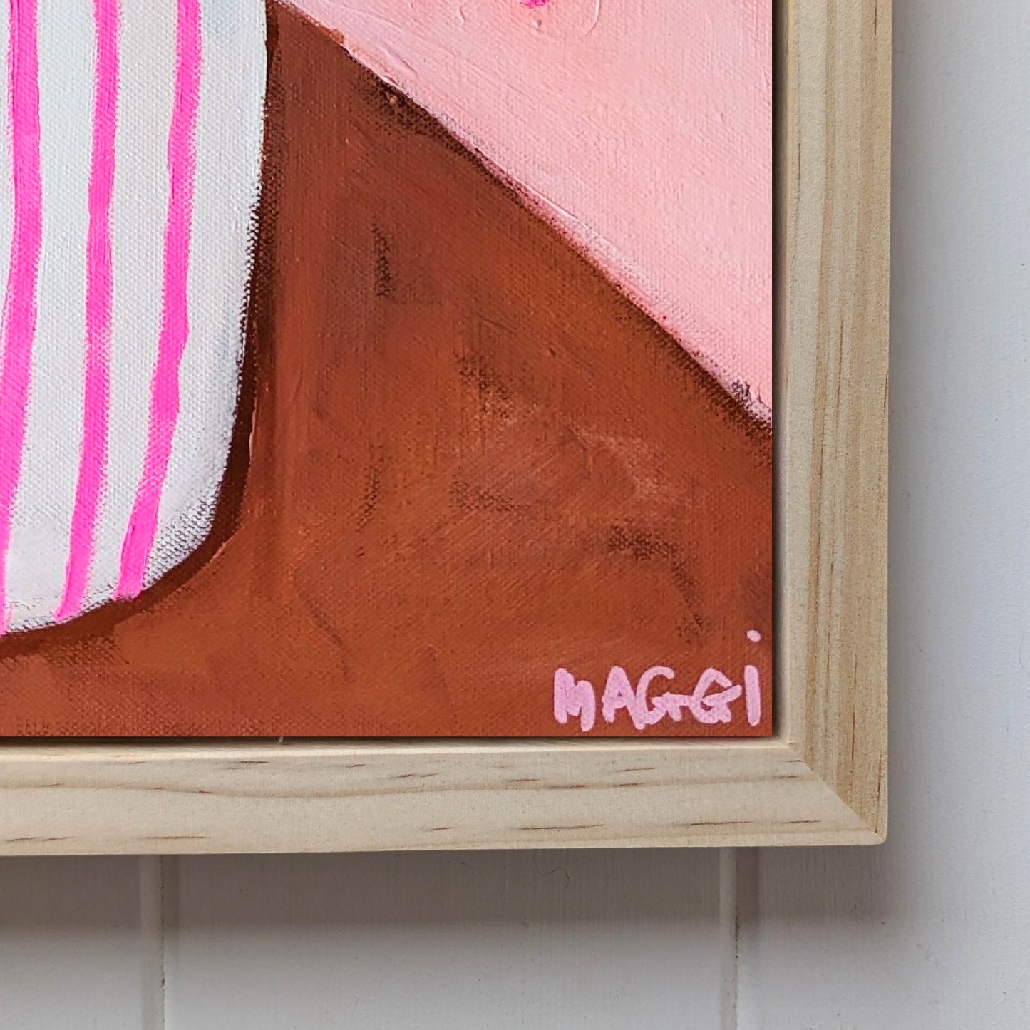 Pink Flowers In Stripes