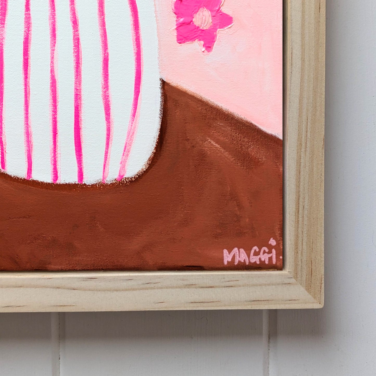 Pink Stripes With Flowers
