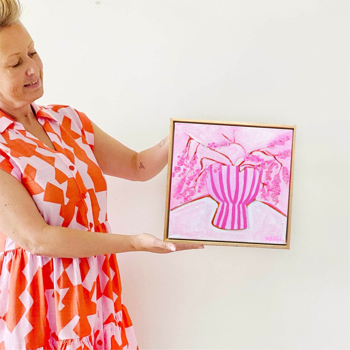 Pink Stripes With Pink Flowers