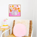 Poppies In Magenta Stripes