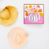 Poppies In Magenta Stripes