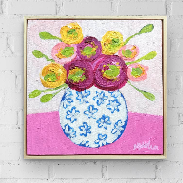 Poppies in Blue Flowers