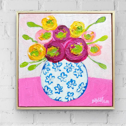 Poppies in Blue Flowers