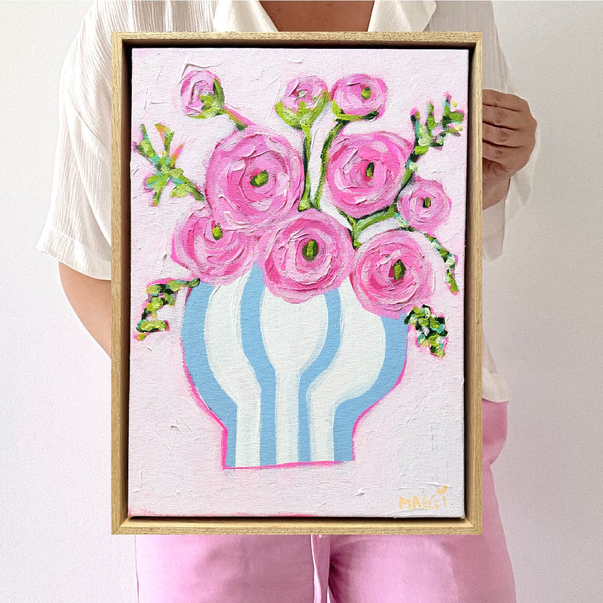 Ranunculus In Blue Stripes