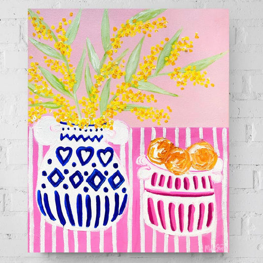 Wattle In Blue Pot