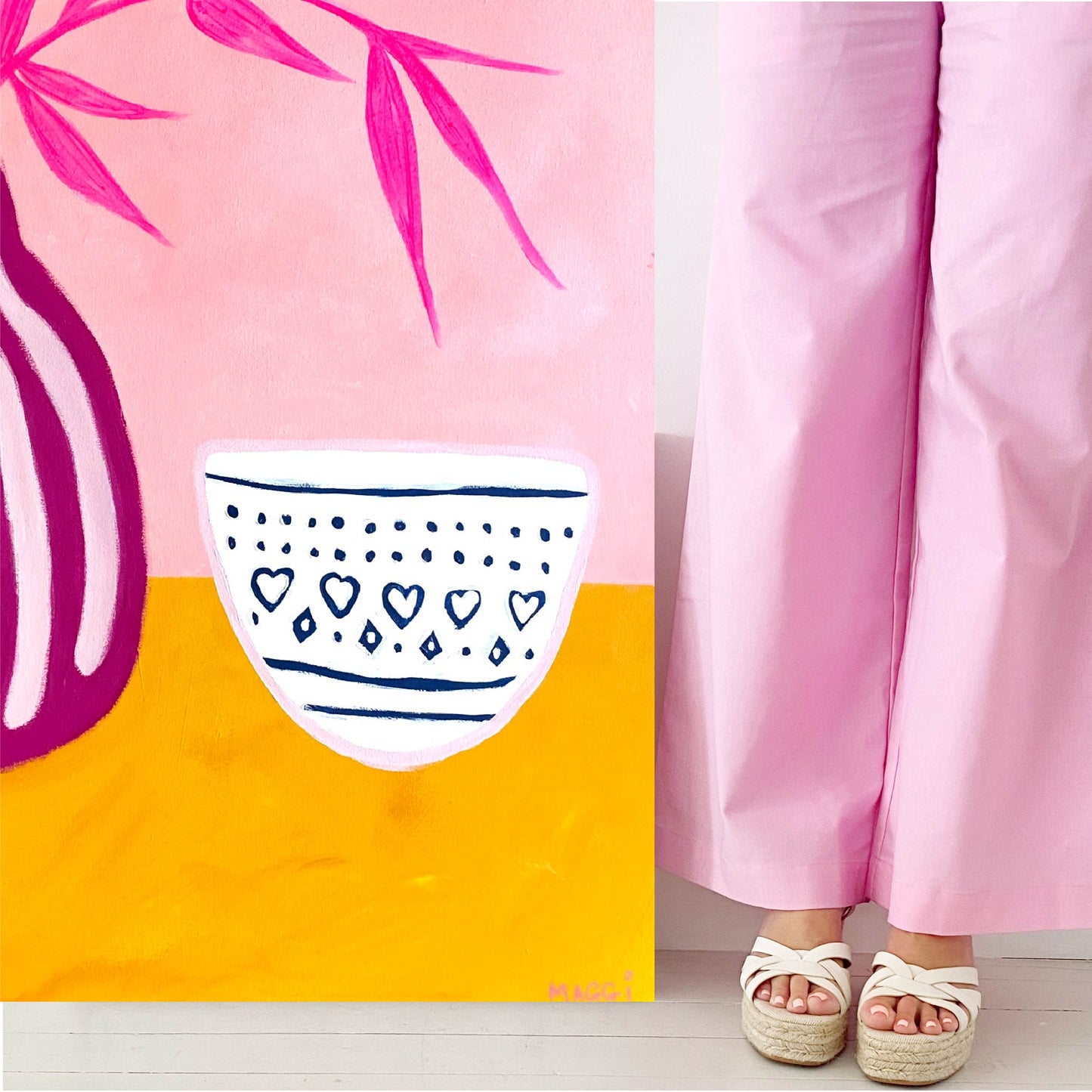 Wonky Bowl With Pink Pot