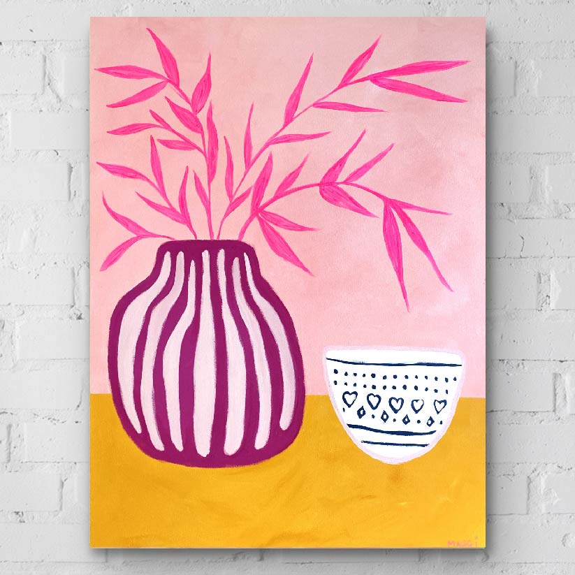 Wonky Bowl With Pink Pot