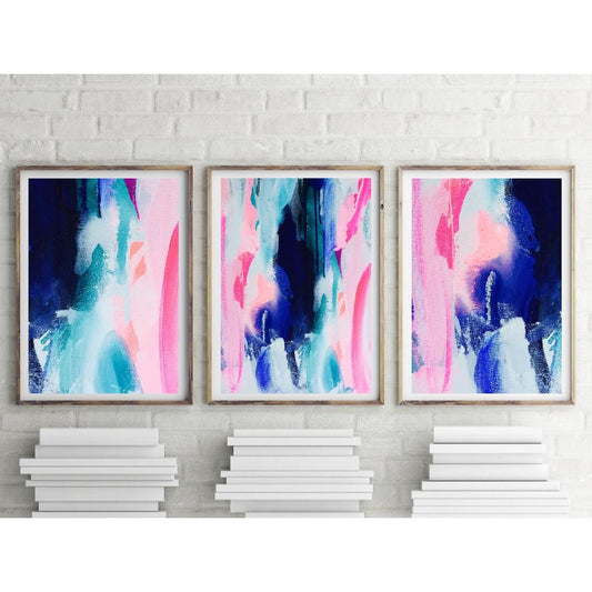 Neon Beach Print Trio
