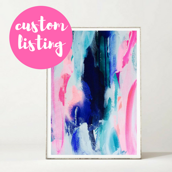 CUSTOM ORDER | Neon Beach Trio | A2 Framed