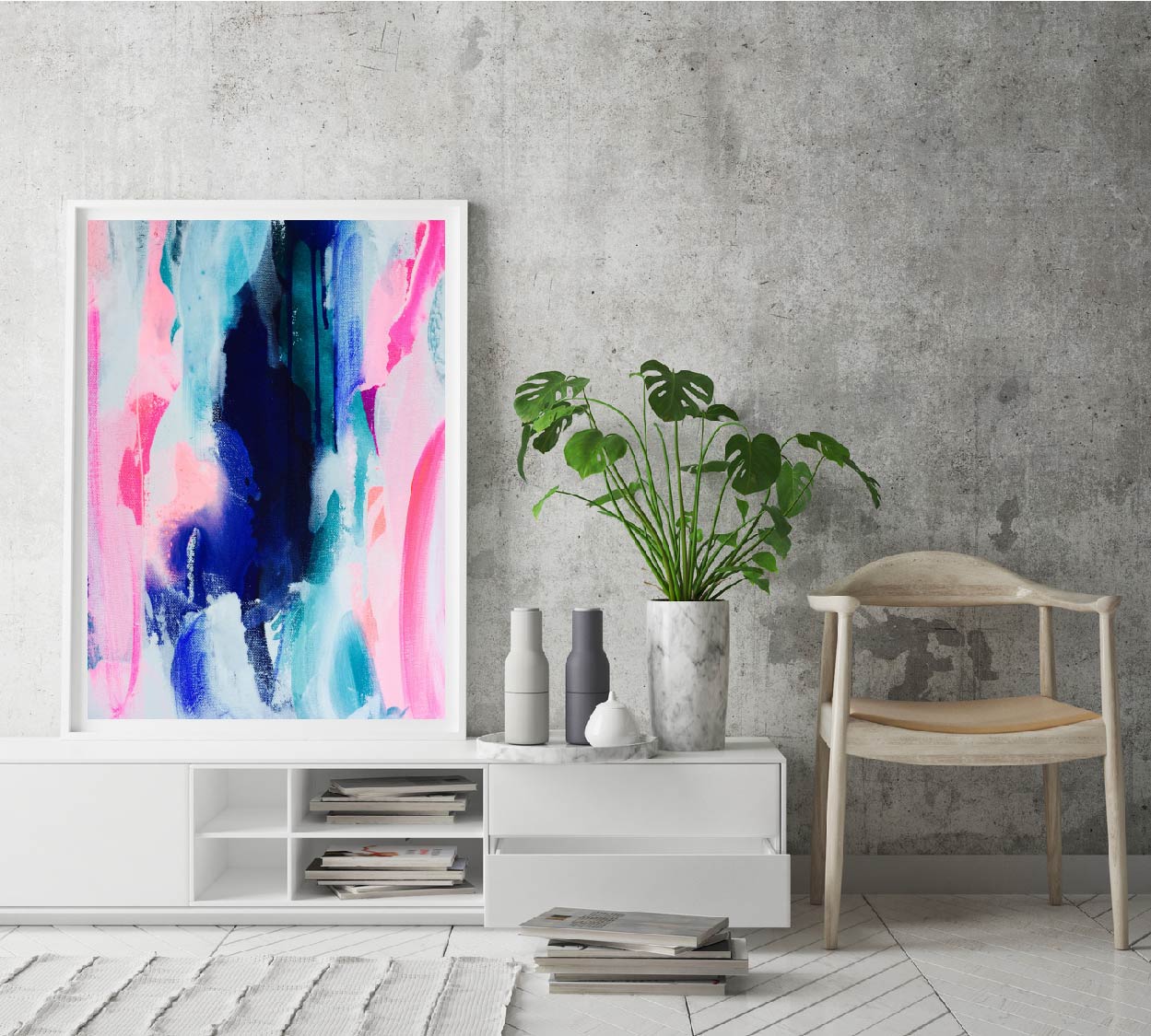 Neon Beach Print